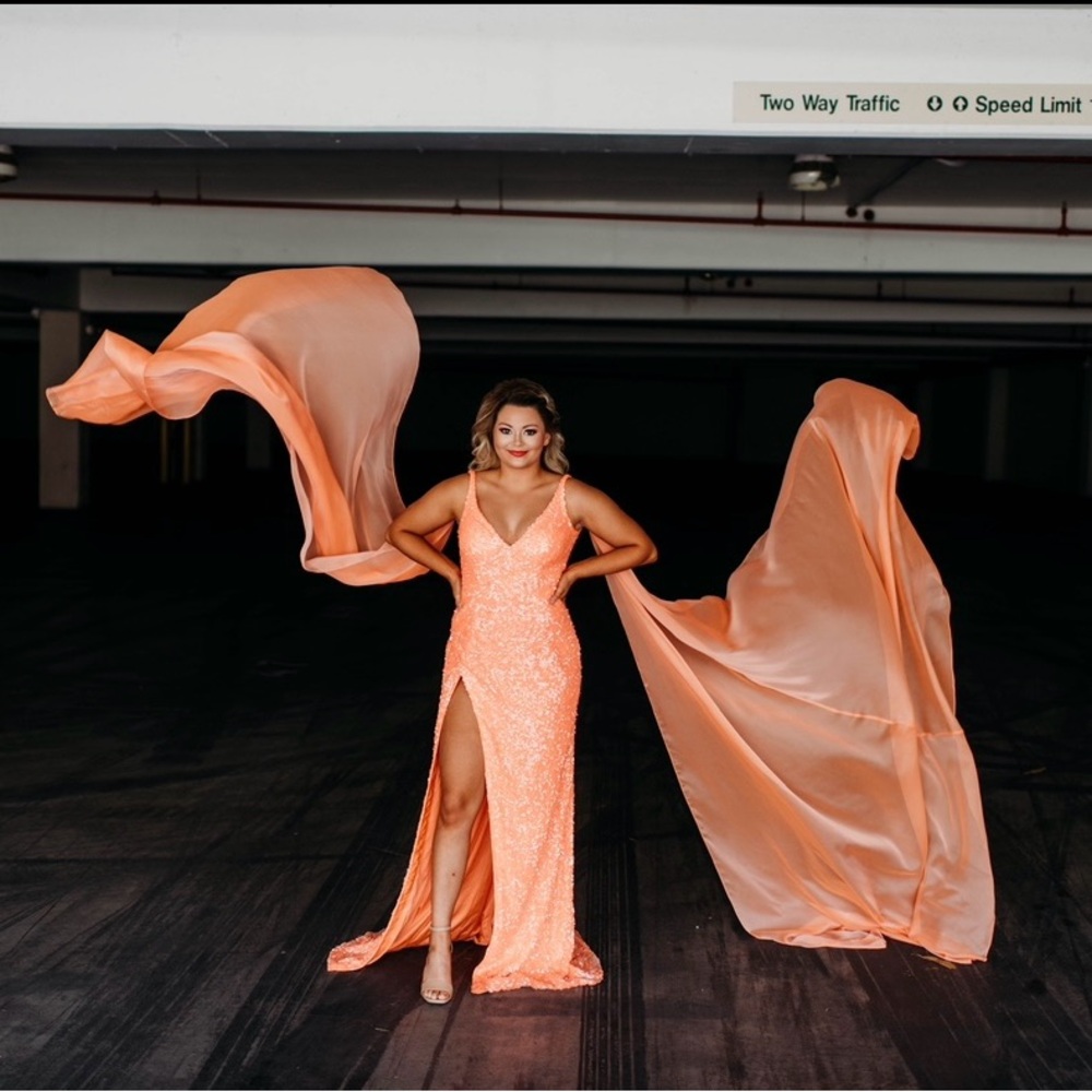 Sherri Hill Elegant Dreamsicle Evening Gown - Size 2